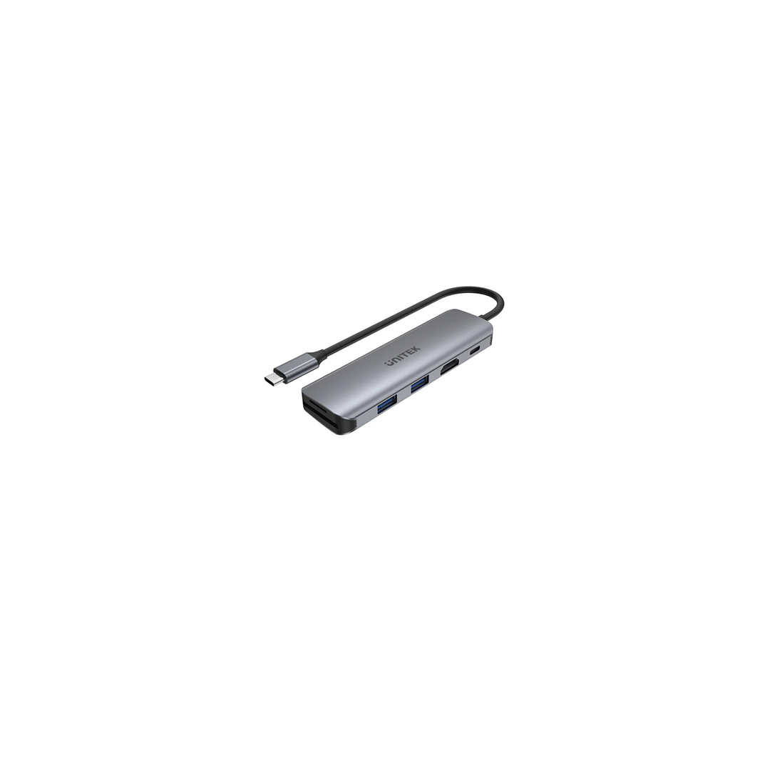 موزع Unitek H1107D uHUB P5+ USB-C 6 في 1 مع HDMI وتوصيل طاقة 100 وات وقارئ بطاقات مزدوج موزع Unitek H1107D uHUB P5+ USB-C 6 في 1 مع HDMI وتوصيل طاقة 100 وات وقارئ بطاقات مزدوج